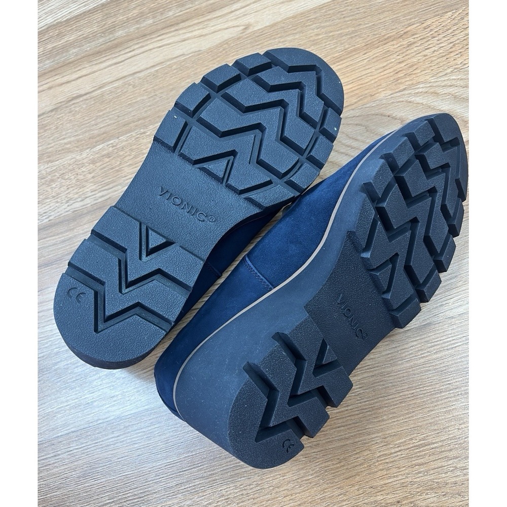Vionic Willa Wedge Navy Blue‎ Suede Women's Size 8.5 WIDE NEW - Picture 10 of 11